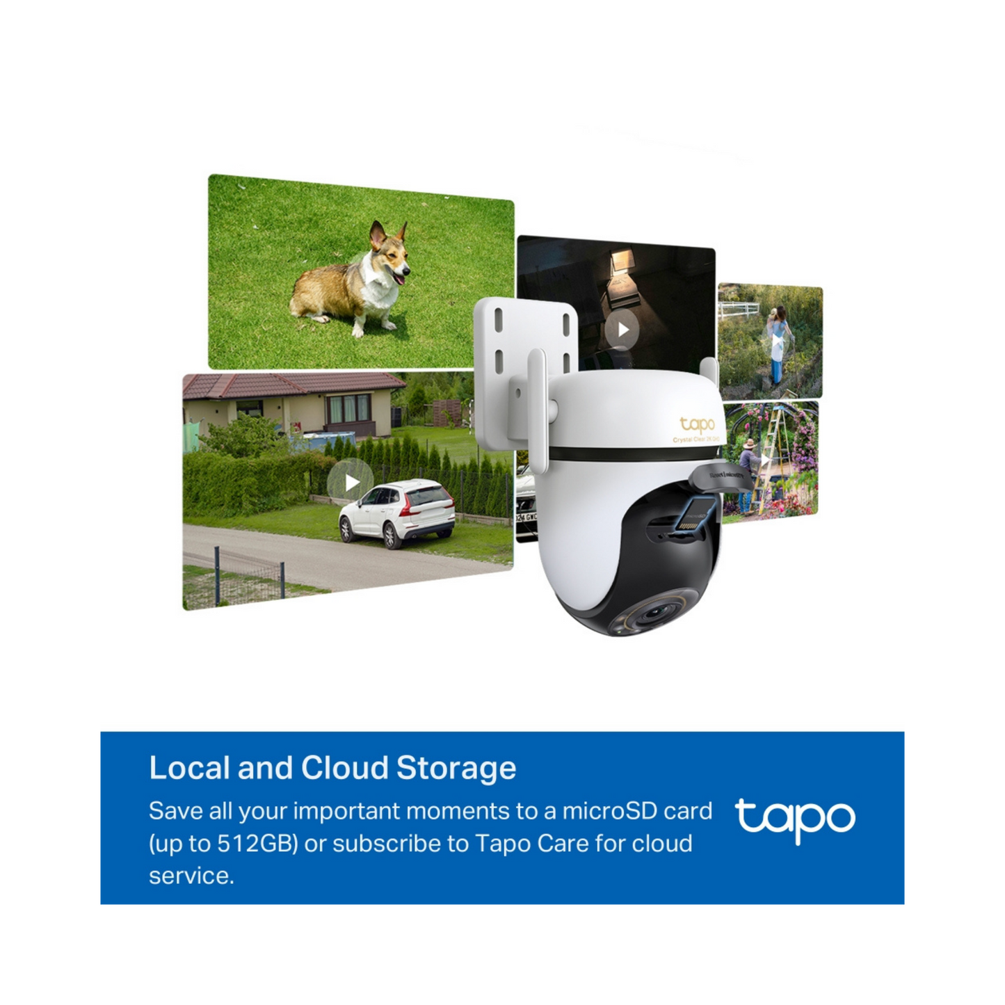 Tapo C530WS Cámara de Vigilancia Wi-Fi de 360 Grados para Exteriores con Vista 3K y Detección IA Avanzada