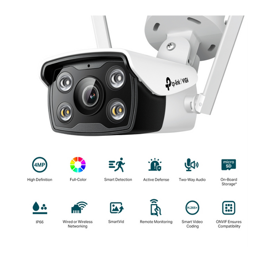 CAMARA WIFI VIGI TIPO BALA EXTERIOR 4MP FULL COLOR AUDIOBIDIRECCIONAL