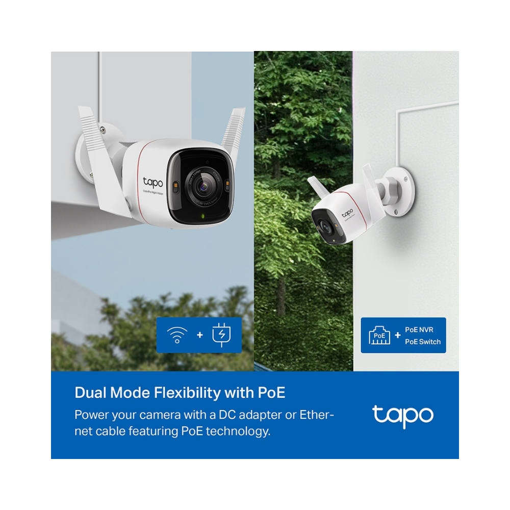 Tapo C325WB Cámara de Vigilancia para Exteriores con Visión Nocturna ColorPro y Detección IA Avanzada