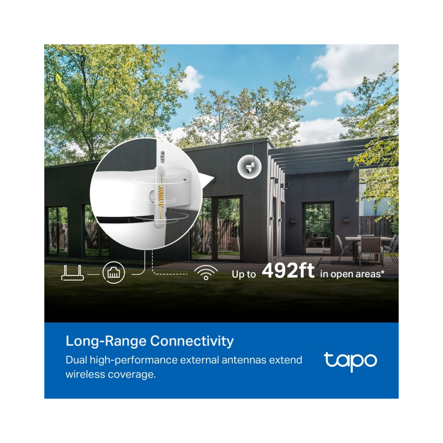 Tapo C530WS Cámara de Vigilancia Wi-Fi de 360 Grados para Exteriores con Vista 3K y Detección IA Avanzada