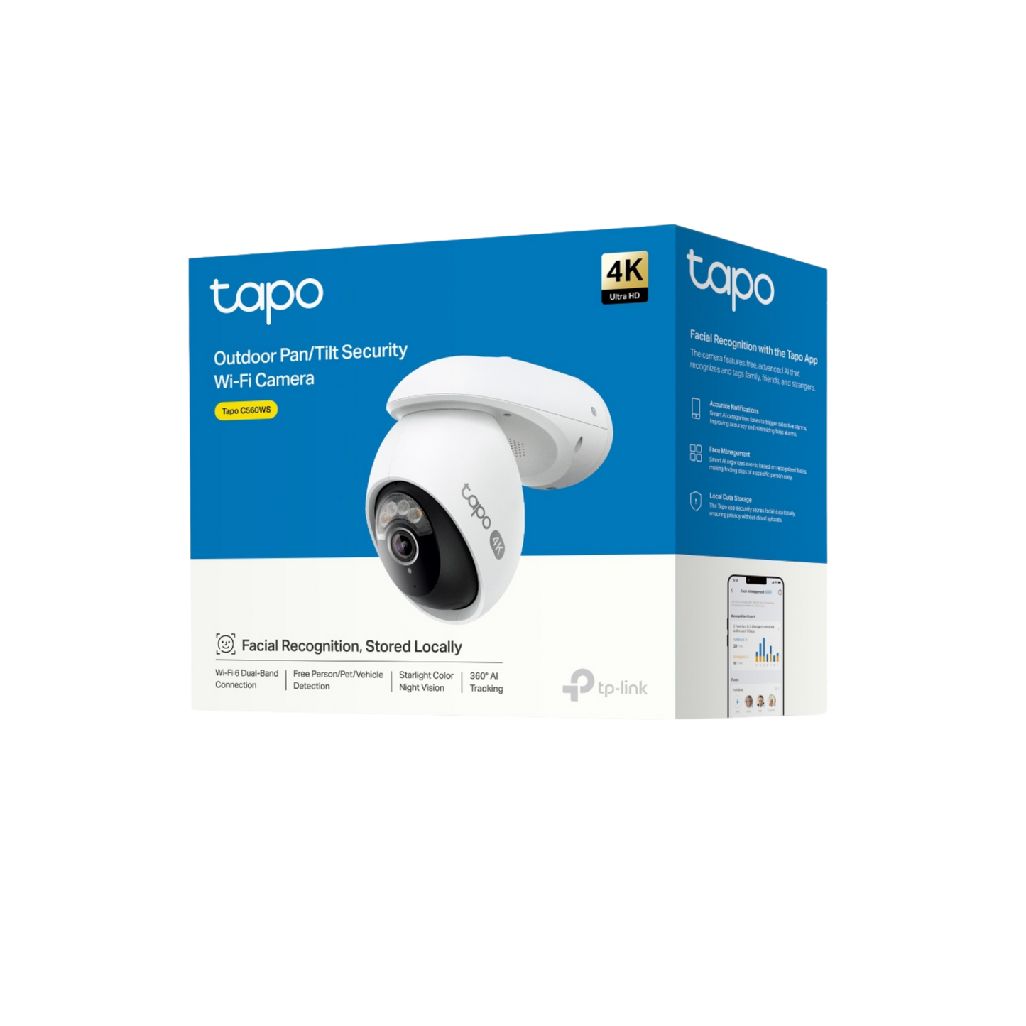 C560WS Cámara de seguridad Wi-Fi para exteriores con función de giro e inclinación.