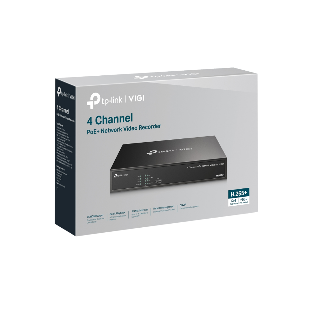 VIGI NVR1004H-4P NVR VIGI PoE+ de 4 canales