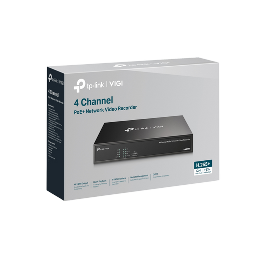 VIGI NVR1004H-4P NVR VIGI PoE+ de 4 canales
