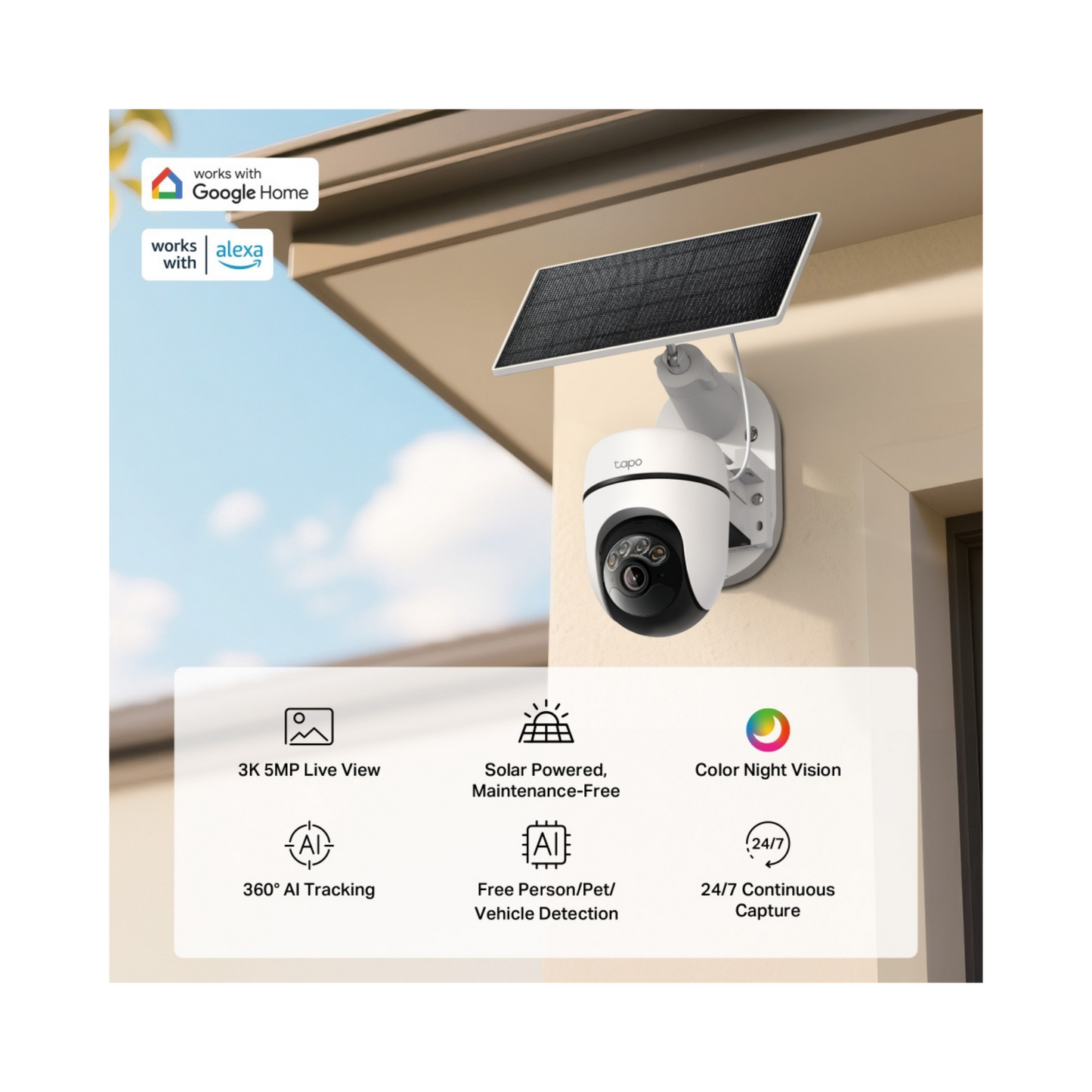 Kit Tapo C630 Kit de cámara de seguridad con movimiento horizontal y vertical alimentado por energía solar