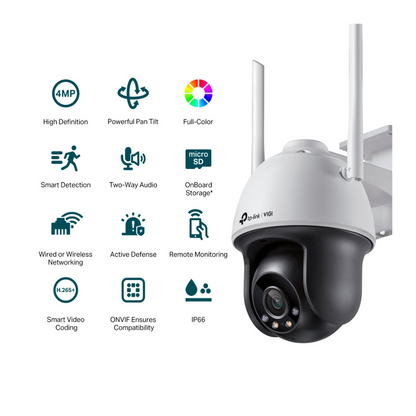 Cámara PT IP VIGI Full Color para exterior de 4MP (Wi-Fi)
