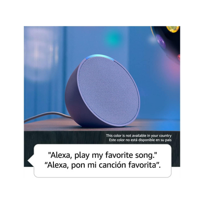 Echo Pop Parlante inteligente y compacto con sonido definido y Alexa versión internacional con adaptador de corriente (15 W) de Estados Unidos (Carbón)