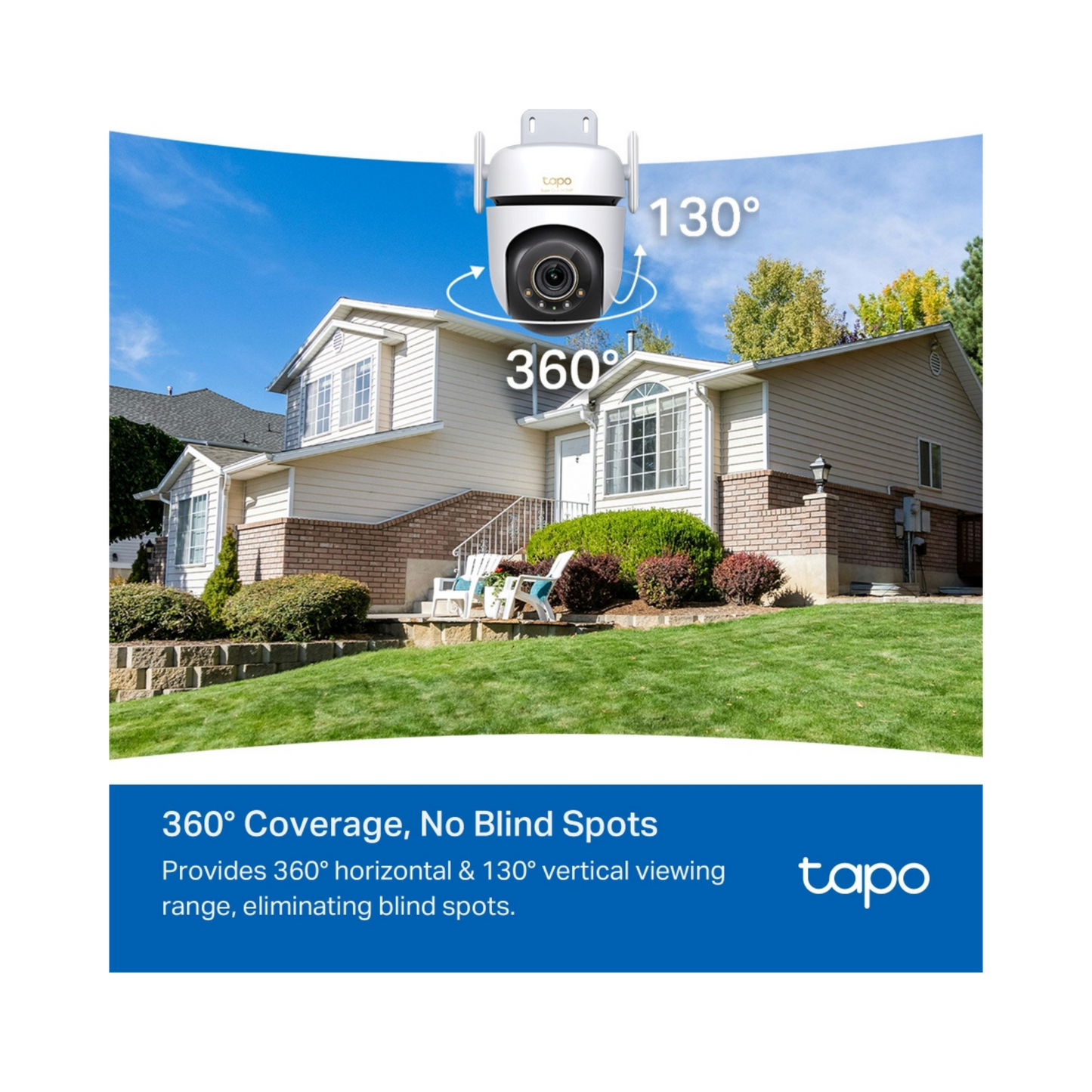 Tapo C530WS Cámara de Vigilancia Wi-Fi de 360 Grados para Exteriores con Vista 3K y Detección IA Avanzada