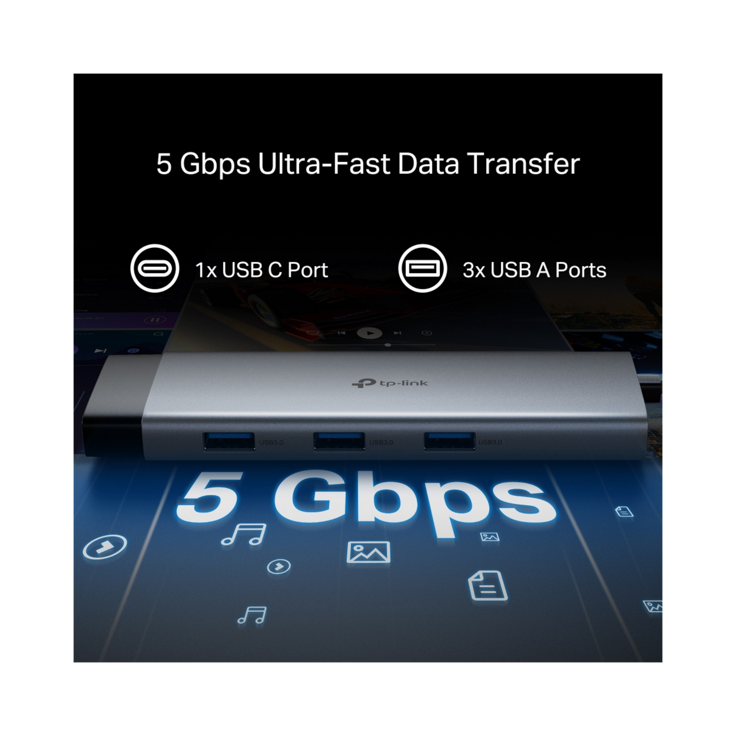 UH9120C Hub USB-C 9 en 1 con Puerto HDMI 4K@60Hz, Ranuras para SD y microSD y Carga Rápida