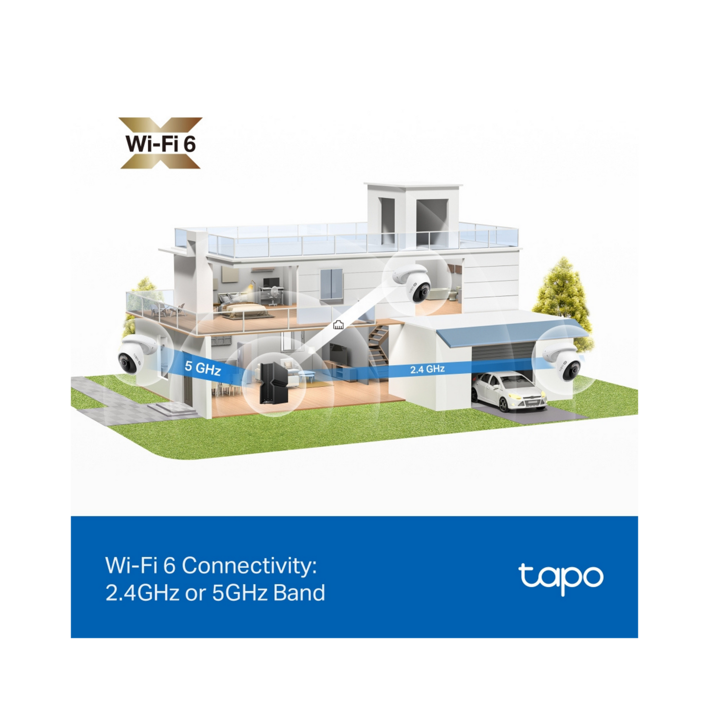 C560WS Cámara de seguridad Wi-Fi para exteriores con función de giro e inclinación.