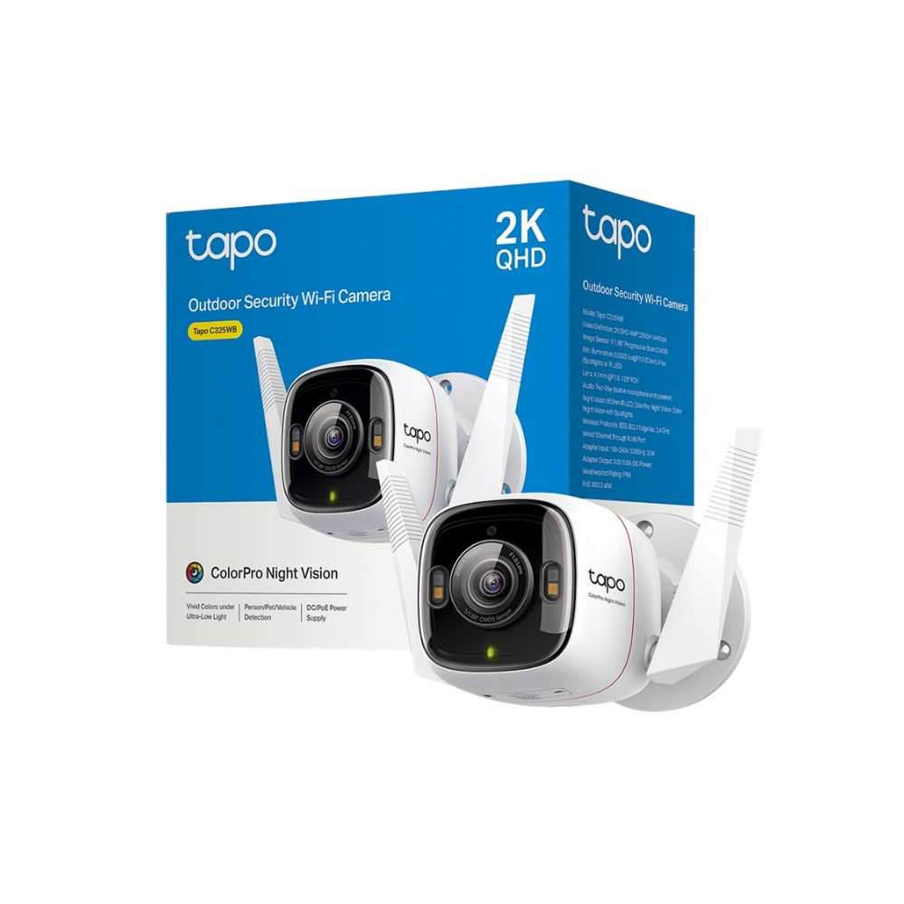 Tapo C325WB Cámara de Vigilancia para Exteriores con Visión Nocturna ColorPro y Detección IA Avanzada