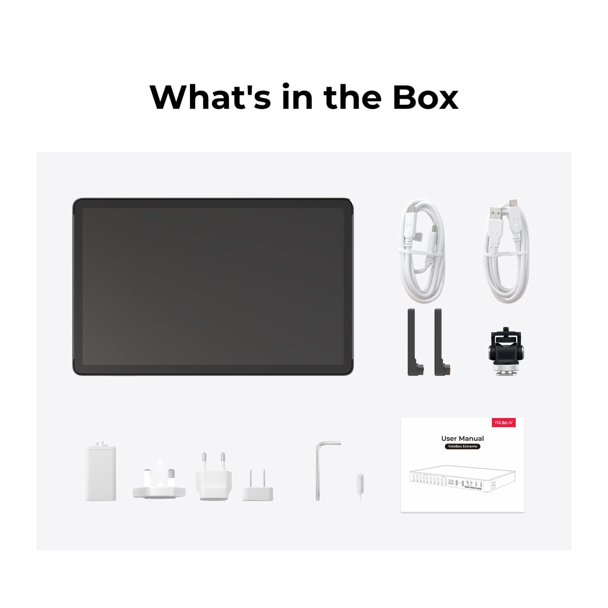 YoloBox Extreme contenido de la caja