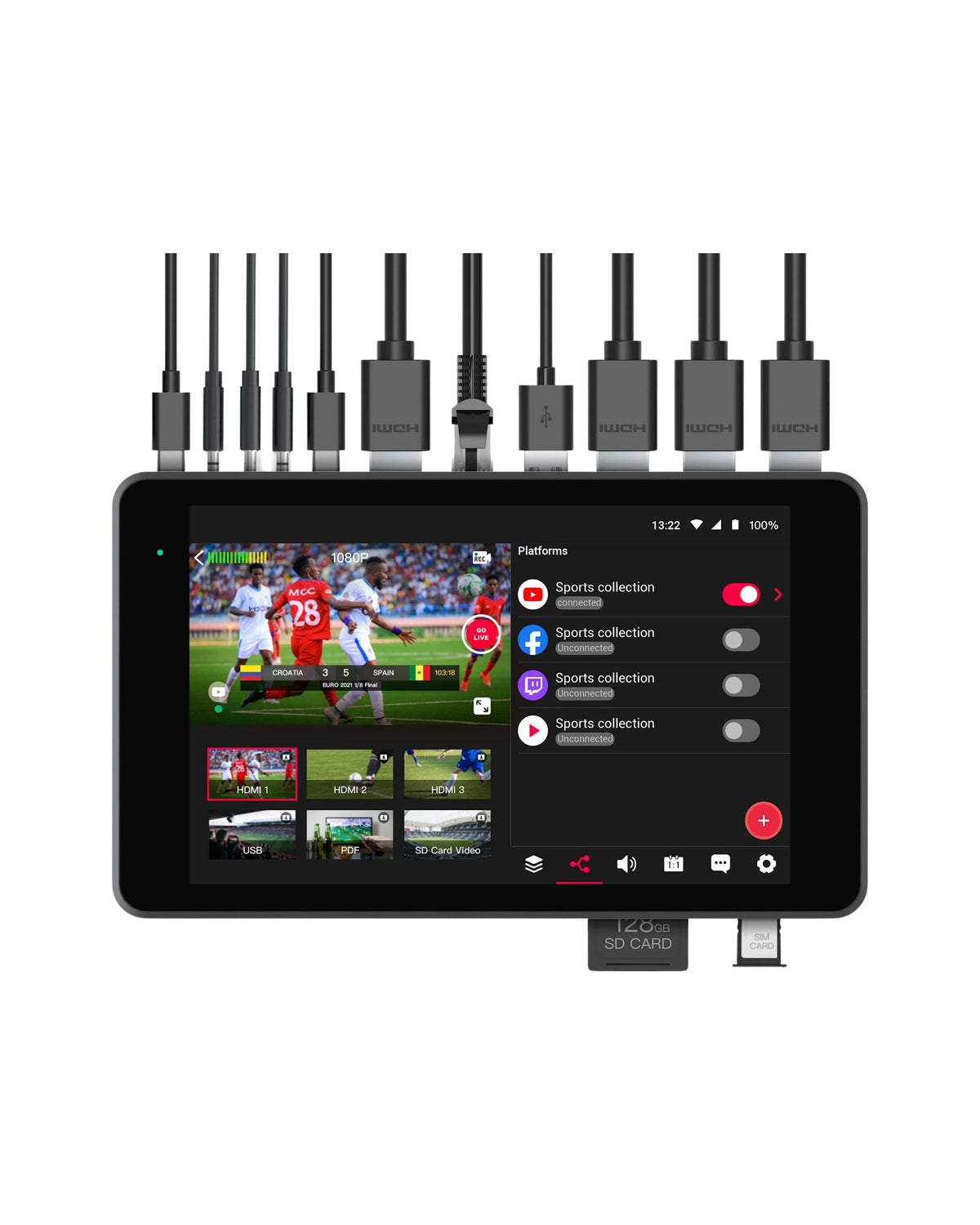 YoloLiv YoloBox Pro switcher y encoder de streaming de 3 entradas HDMI
